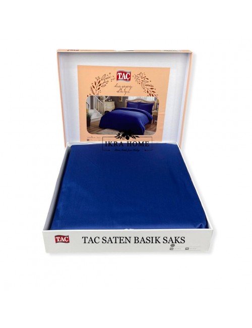 TAC SATEN BASIC SAKS / Tac 2- сп Евро Постельное бельё из сатина